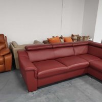 Червен кожен ъглов диван "GRACIA" - естествена кожа, снимка 2 - Дивани и мека мебел - 39688735