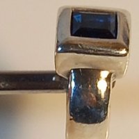 Масивен сребърен пръстен със сапфир , снимка 4 - Пръстени - 39451994