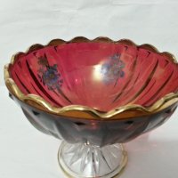 Стъклена купа фруктиера цветно стъкло, снимка 1 - Антикварни и старинни предмети - 35984923