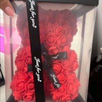 Мече от червени рози в луксозна кутия с панделка , снимка 8 - Други стоки за дома - 41737159