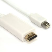 Кабел Mini Display Port - HDMI 3м Бял VCom SS001232 Cable Mini DP към HDMI 1.8m M/M, снимка 1 - Кабели и адаптери - 33986868