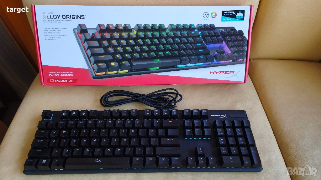 Механична клавиатура HyperX Alloy Origins – HyperX Aqua, RGB, снимка 1