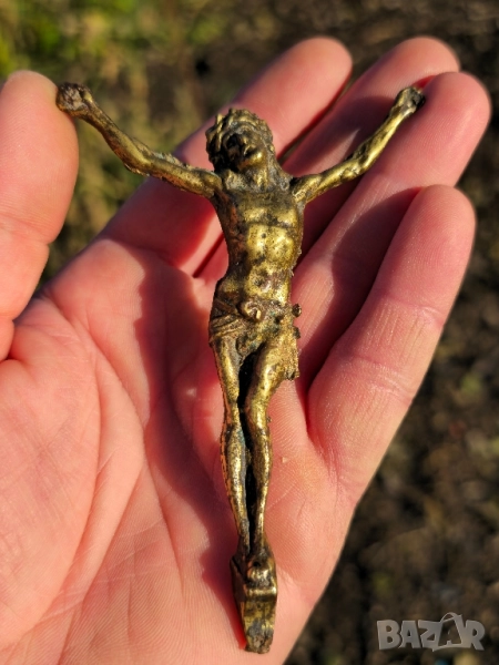 Антикварен Бронзов Кръст , снимка 1