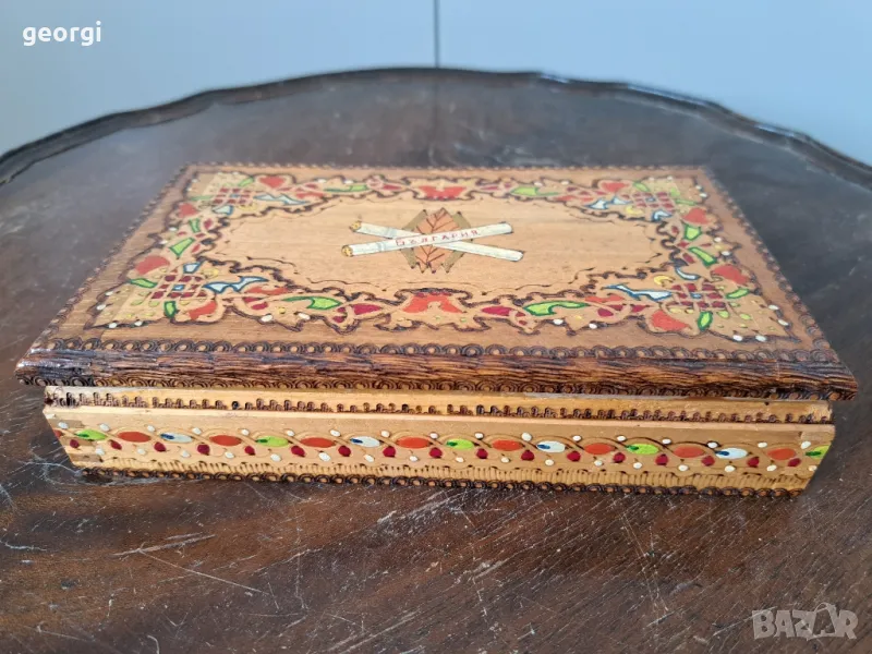 ретро дървена кутия за цигари цигаретник  19/3, снимка 1