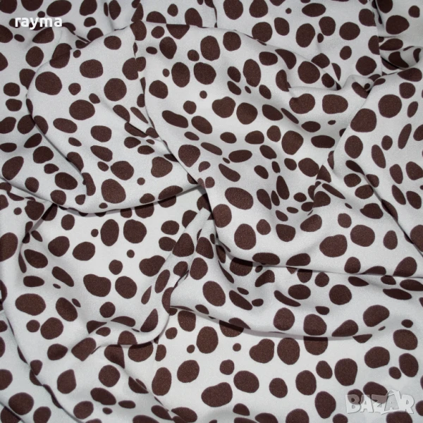 -40% Плат италиански копринен жоржет сатен принт точки, снимка 1