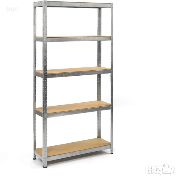Стелаж Smart Storage 954575, Метален, 180x75x40 см, 5 MDF рафта, 100 кг/рафт, Поцинкован, Монтаж със, снимка 1