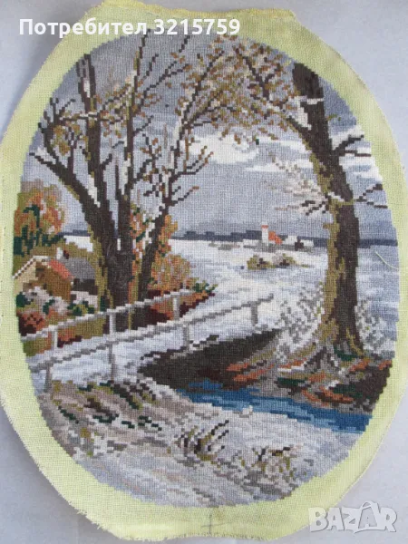 Ръчно шит Гоблен 35х27см., снимка 1