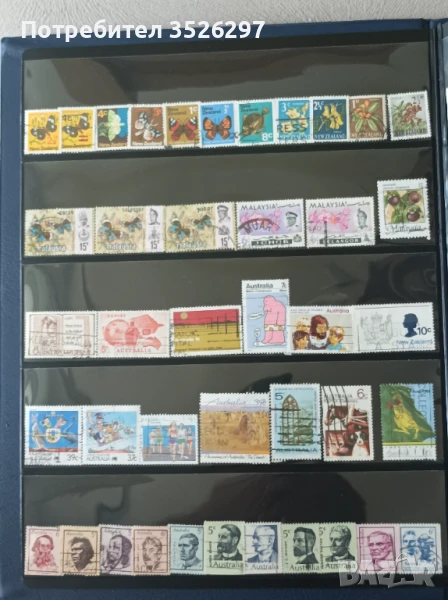 Колекция пощенски марки от Австралия, Нова Зеландия и Малайзия, снимка 1