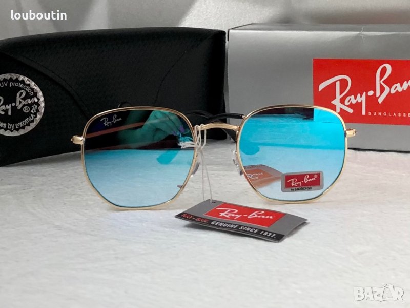 Ray-Ban Hexagonal RB3548 дамски мъжки слънчеви очила унисекс сини огледални, снимка 1