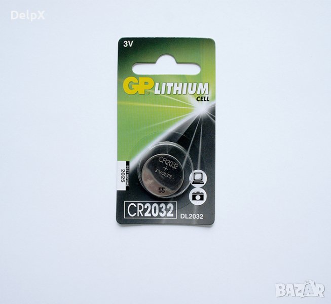 Литиева плоска батерия GP 3V CR2032 (DL2032), снимка 1