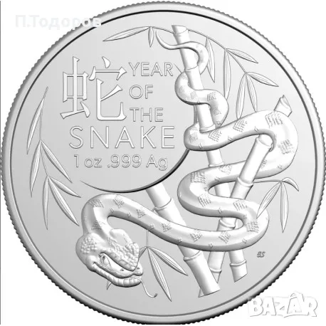 Сребро Лунар година на Змията 2025 1 oz - РАМ, снимка 1