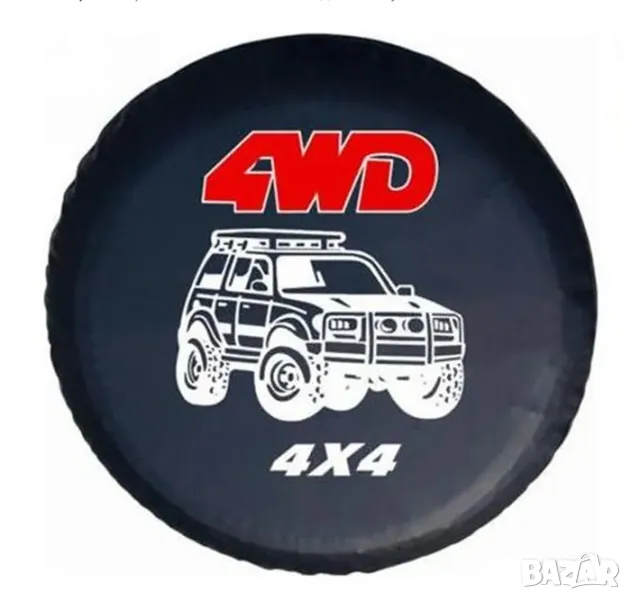 Калъф за резервна гума на джип 4x4 4WD 15" 16", снимка 1