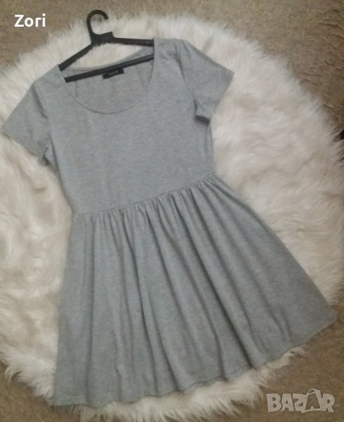 Къса сива рокличка в бохо стил , снимка 1