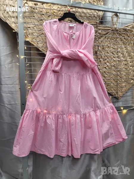 дълга розова рокля XL, снимка 1
