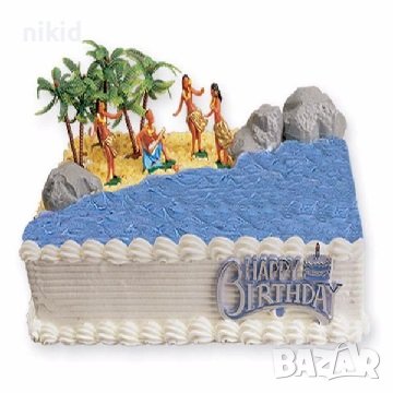 Хаваи Хавайки Хавайка Хавайско сет парти пластмасови фигурки играчки украса за торта парти, снимка 1