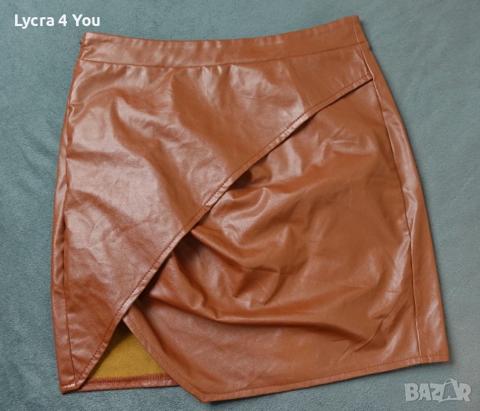 Shein S (EU 36) кафява кожена пола, снимка 1