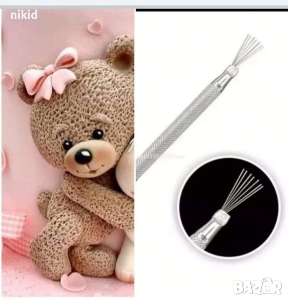 метален инструмент скулптуриране текстурна четка за моделиране фондан глина spider лак декорация , снимка 1