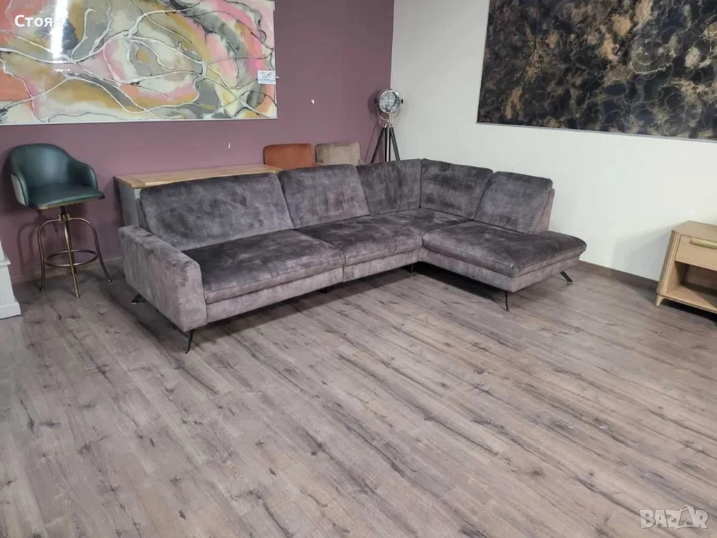 ПРОМОЦИЯ!!! Кафяв ъглов диван от плат LS701521, снимка 1