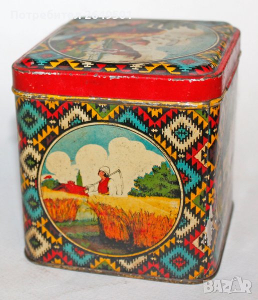 Старинна ламаринена кутия от Царско време., снимка 1