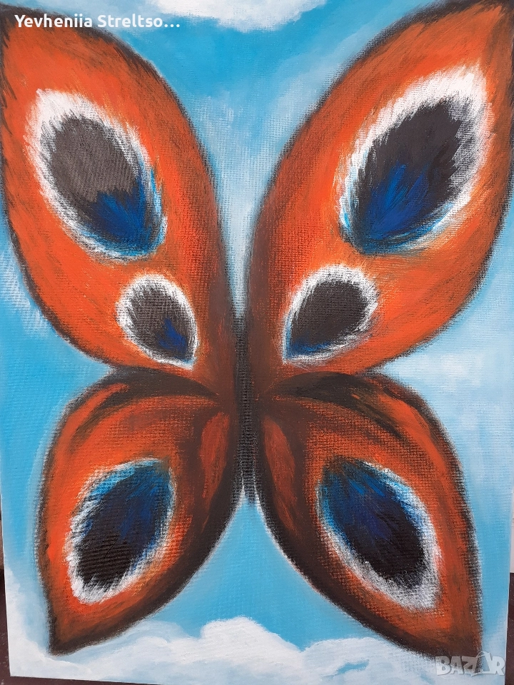 Картина Тропическая бабочка.Авторская 70х50 см, снимка 1