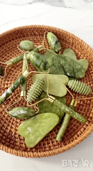 Ролери и камъчета от натурален нефрит, снимка 1