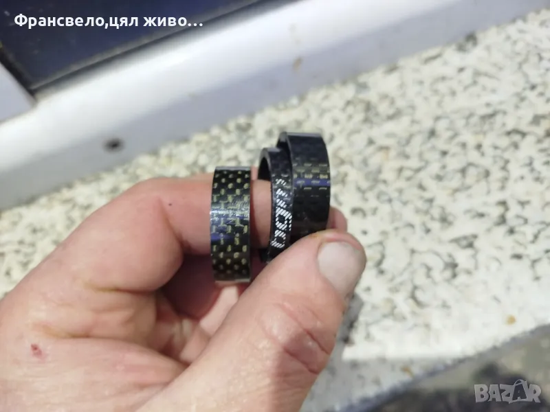 Сет Карбон Спейсър за велосипед колело , снимка 1