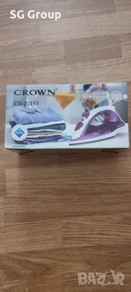 Парна ютия Crown незалепваща плоча, терморегулатор, 2000W, лилава., снимка 1