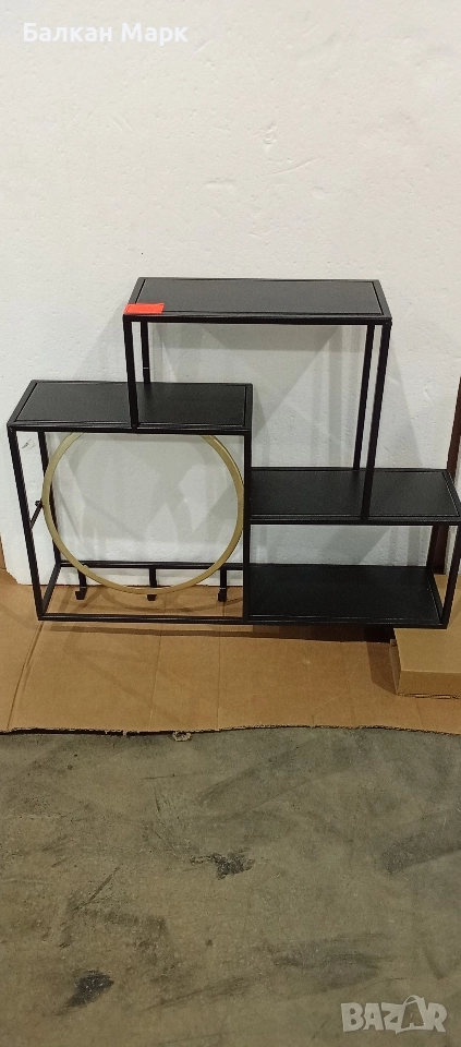 Метална етажерка със закачалка и рамка за огледало – Lawrence Grey, снимка 1