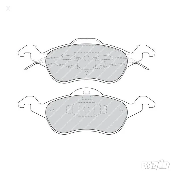 FERODO FSL1318 ПРЕДНИ НАКЛАДКИ FORD Focus Mk1 1998-2005 E 1763301 OE 1075558 OE 98AB2K021AD         , снимка 1
