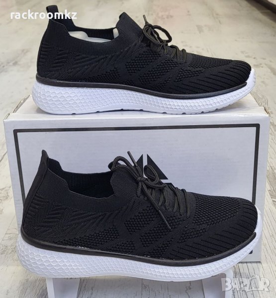 Дамски маратонки с мрежичка и връзки в черен цвят модел: 2185-1 black, снимка 1
