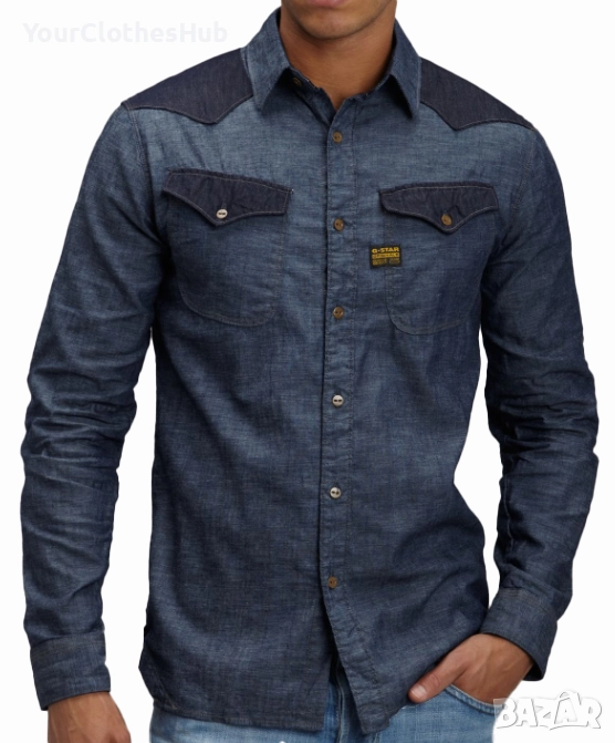 G-Star Raw Denim S size Мъжка дънкова риза, снимка 1