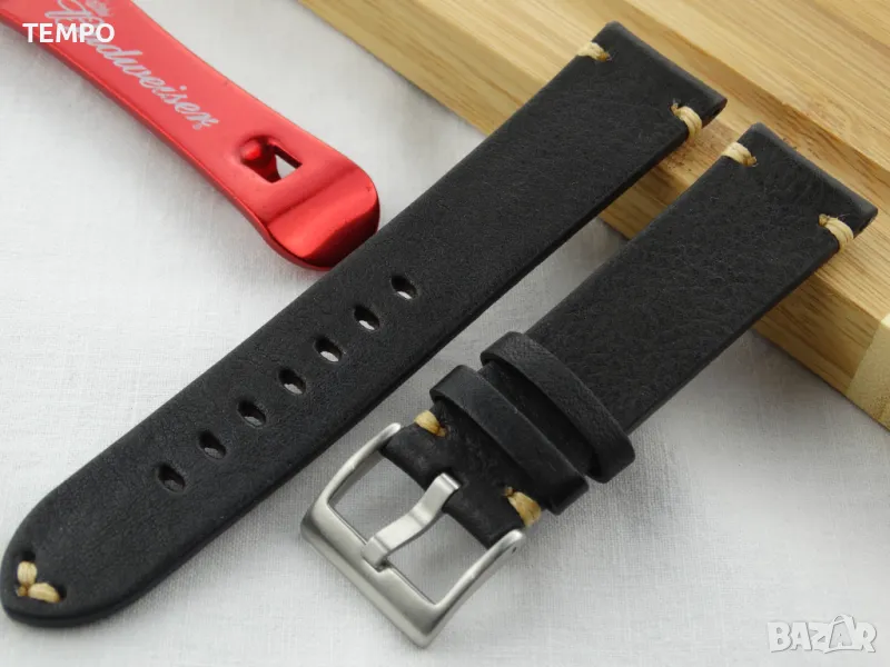 КОЖЕНА КАИШКА ЧЕРНА- 18мм + ПОДАРЪК, снимка 1