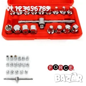 Комплект ключове за картер 3/8 15части FORCAGE, снимка 1