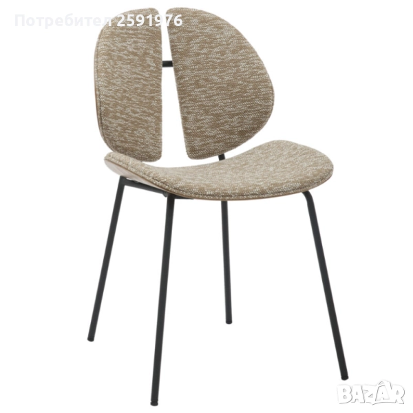 Трапезен стол, HM9982.01, Бежов, Текстил, 49х53см., снимка 1