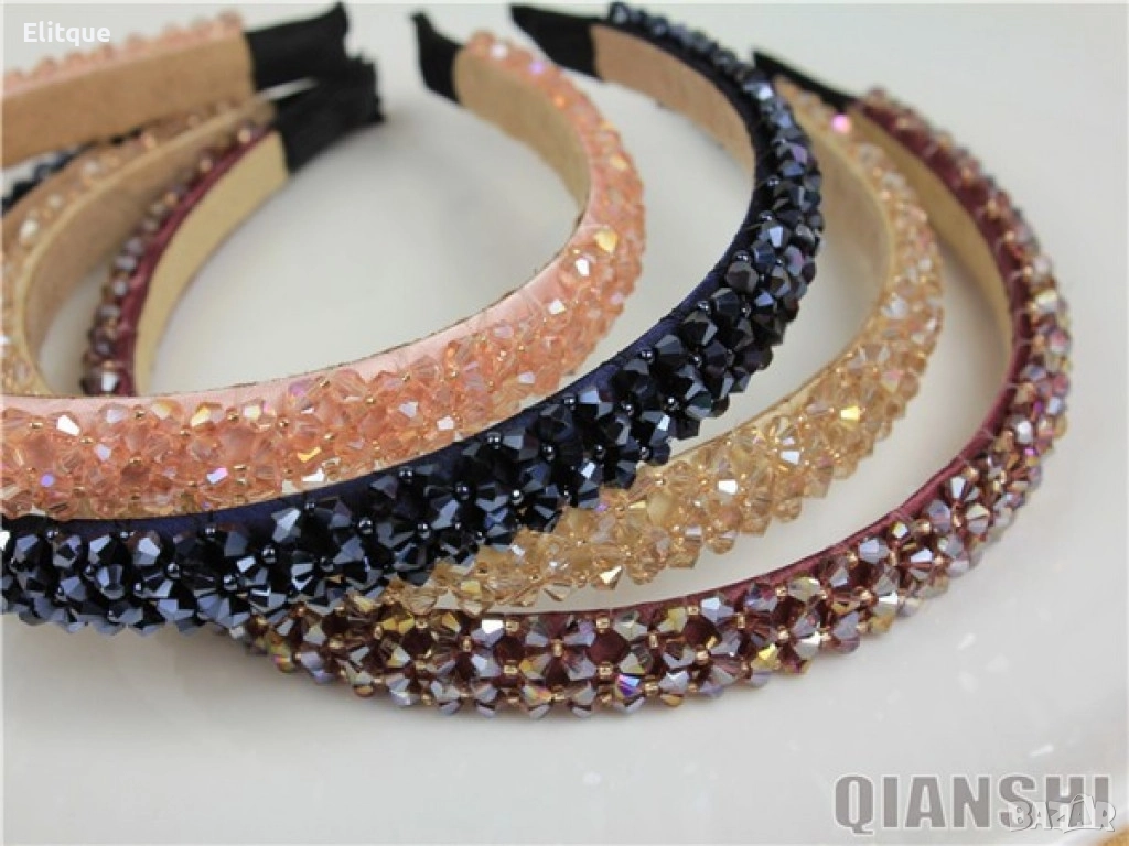 Модерна диадема за глава с камъни, различни цветове , снимка 1