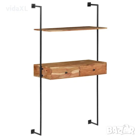 vidaXL Бюро за стена, 90x40x170 см, акациево дърво масив, снимка 9 - Бюра - 56146461