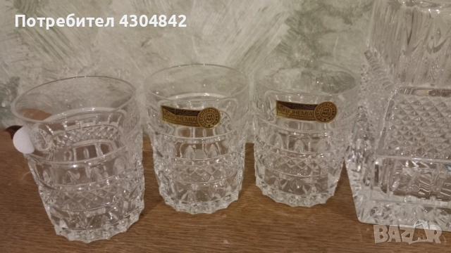 Кристален сервиз за уиски Bohemia, снимка 4 - Сервизи - 52299894