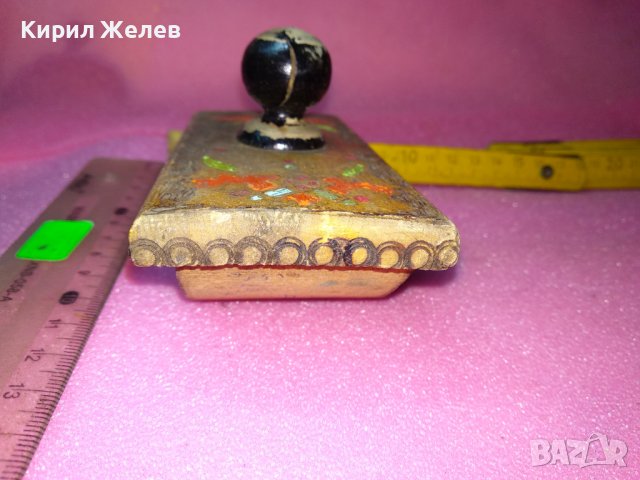 СТАРА от ЦАРСКО ВРЕМЕ ПИРОГРАФИРАНА ДЪРВЕНА ПОПИВАТЕЛНА за МАСТИЛО ПЕЧАТИ 42872, снимка 7 - Антикварни и старинни предмети - 44185309