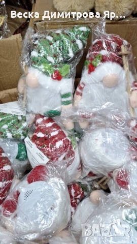 Светеща коледна играчка – Декорация с LED осветление и плетена шапка, снимка 10 - Декорация за дома - 52587306