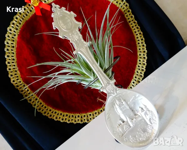 Лъжица от калай 95 г.,замък,калаена сватба. 