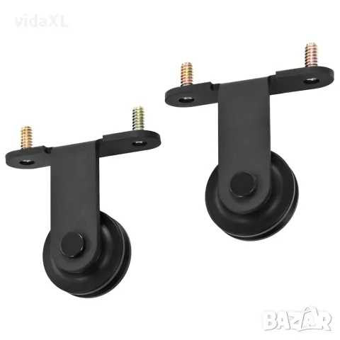 vidaXL Комплект механизъм за плъзгаща врата SKIEN 183 см стомана черен, снимка 4 - Железария - 56146064