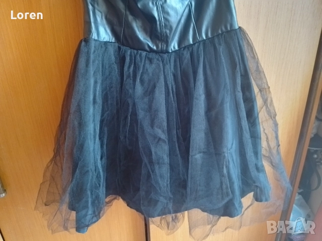 Ново!*VS fashion*Рокля кожа и воал, снимка 6 - Рокли - 52509181