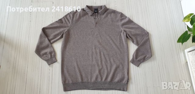 Hugo Boss Bono Polo Virgin Wool Finest Italian Yarn  Mens Size 2XL НОВО! ОРИГИНАЛ! Мъжки Тънък Пулов, снимка 3 - Пуловери - 39241981