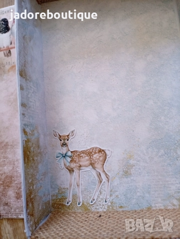 Ръчно изработена скрапбук кутия тип книга "Зимна приказка" , снимка 5 - Други - 51951082