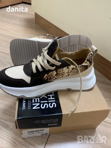 Bianki нови, естествена кожа обувки, снимка 4 - Маратонки - 53654490