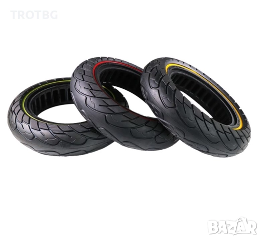 Плътна гума 10x2.5 инча Honeycomb с червен ринг за Ninebot Max G30, Xiaomi Mi4 и Zero 10, снимка 3 - Други спортове - 52527809