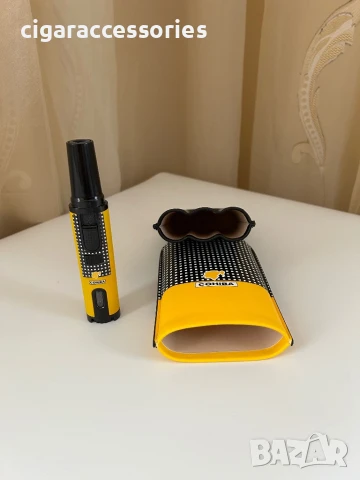 Комплект Cohiba – калъф от естествена кожа и метална запалка, снимка 4 - Запалки - 51102147