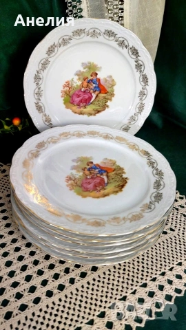 Френски лукс(блясък и злато) чинии, снимка 2 - Чинии - 53225462