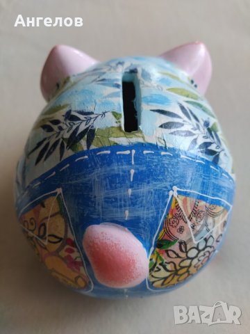 Керамично прасе-касичка, ръчно изрисувано, снимка 6 - Колекции - 35844911