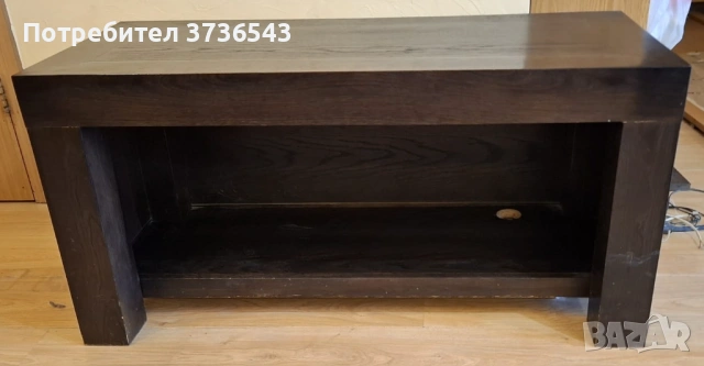 Шкаф / ТВ шкаф VIZATEL – масив дъб венге, 123×42×51 см, снимка 4 - Шкафове - 53384497